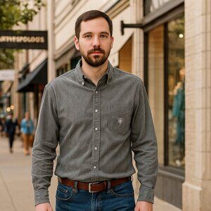 Chaps Gray Long Sleeve Shirt